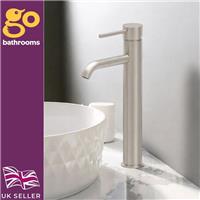 Brushed Nickel Tall Basin Mono Tap Industrial Tall Faucet For Countertop Basins
