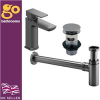 Gun Grey Basin Mono Tap Package Inc Waste & Bottle Trap