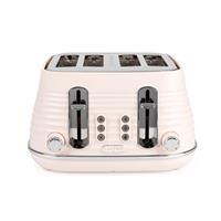 Salter Ripple 4-Slice Toaster Wide Slots, 6 Levels, High-Lift, Pink