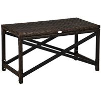 Outsunny PE Wicker Outdoor Coffee Table, Rattan Side Table w/ Plastic Board