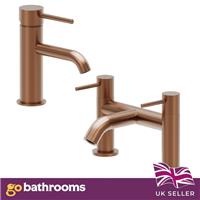 Bronze Basin Bath Tap Set Lever Handle Bathroom Tap Anti Scald Faucet Set