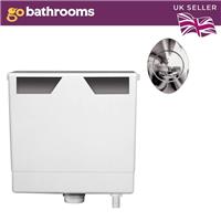 Compact Concealed Dual Flush Cistern with Chrome Oval Flush Button