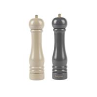 Salter Salt&Pepper Mills- Set of 2, 23cm Tall, Ceramic Mechanism, Beige/Charcoal