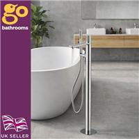 Chrome Floor Standing Bath Shower Mixer Tap Freestanding Modern Bathroom
