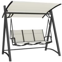 Outsunny 3 Seater Swing Chair, Garden Swing Bench with Adjustable Canopy