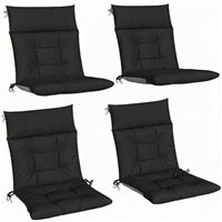 Outsunny Garden Chair Cushions Set of 4, Waterproof Seat Pads, Black