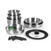 Russell Hobbs 6Pc Pan Set 20/24/28cm Frying, 18/18/20cm Sauce, Clip-On Handle