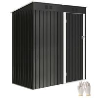 Outsunny 5 x 3 ft Lean-to Garden Shed, Outdoor Storage Shed, Dark Grey