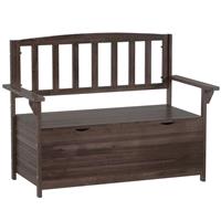 Outsunny 2 Seater Garden Bench, Outdoor Storage Bench w/ Backrest Refurbished
