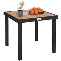 Outsunny 78 cm Garden Dining Table for 4, Square Outdoor Side Table, Natural