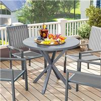 Outsunny Garden Table with Steel Frame, Wood Effect Top, for Balcony Refurbished