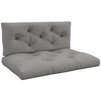 Outsunny 2PCS Outdoor Pallet Seat & Back Cushions, Light Grey, Refurbished