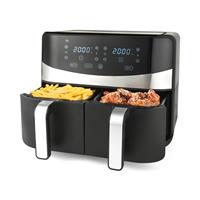 Salter Dual Basket 9L Air Fryer, 2400W Digital Air Fryer with 2 x 4.5 L Drawers