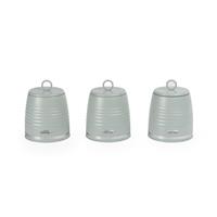 Salter Ripple Canister Set, 3Pc Sage Green Kitchen Canisters, Airtight Lids