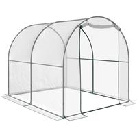 Outsunny Walk In Polytunnel Greenhouse w/ Roll Up Door PVC Cover, 2.5 x 2m