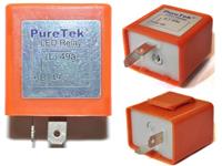 PureTek Motorbike 2 Pin Speed Adjustable LED Indicator Flasher Relay 2P6A