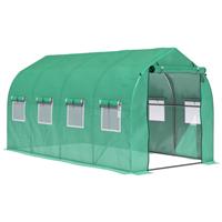 Outsunny 4 x 2 M Walk in Polytunnel Greenhouse Galvanised Steel w/ Zipped Door