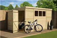 Empire 2500 Pent Garden Shed Wooden 14X5 14ft x 5ft SHIPLAP Tongue & Groove WIND
