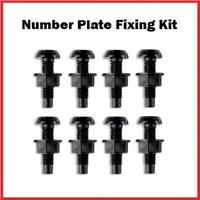 8 Black Plastic Number Plate Screws & 8 Black Nuts Bolts Fixings Fittings Fixers