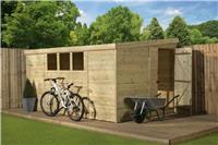 Empire 3000 Pent Garden Shed 10X5 SHIPLAP 3 LOW WINDOWS PRESSURE TREATED DOOR RI