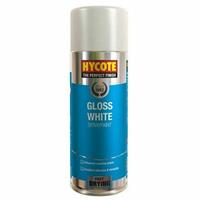 Hycote White Gloss Spray Paint Aerosol Auto Car Multi-Purpose Fast -Drying 400ml