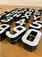 4D LASER CUT LETTERS for NUMBER PLATES/SIGNS self peel adhesive 5mm GLOSS BLACK
