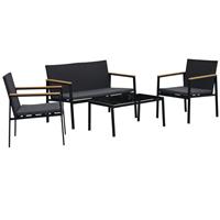 Outsunny 4-Piece Cushioned Outdoor Rattan Wicker Chair and Loveseat Furniture