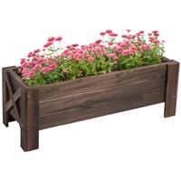 Outsunny Wooden Garden Raised Bed Planter Grow Containers Pot, 100x36.5x36cm