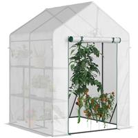 Outsunny Greenhouse for Outdoor, Portable Gardening Plant Grow House w/ Shelf
