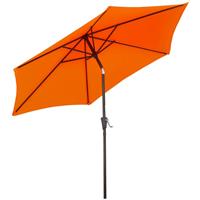 Outsunny Patio Umbrella Parasol Sun Shade Garden Aluminium Orange 2.6M