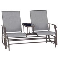 Outsunny 2 Seater Rocker Double Rocking Chair Lounger Outdoor Garden Furniture