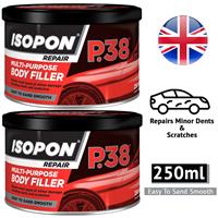 2x Upol Isopon P38 Multi Purpose Easy Sand Car Body Filler Scratch Repair 250ml