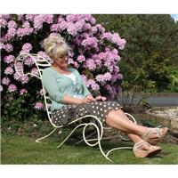 White Rosey Templeton Vintage Garden Recliner Chair