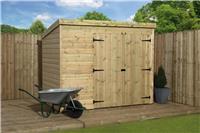 Empire 4000 Pent Garden Shed 7X6 SHIPLAP T&G PRESSURE TREATED DOUBLE DOOR RIGHT