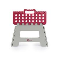 Kleeneze Small Folding Step Stool - Maximum Load 150 kg, Foldable, Pink & Grey