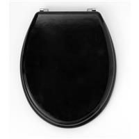 Beldray Wooden Toilet Seat with Lid Durable Easy to Fit and Clean Black Design