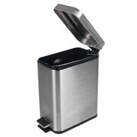 Beldray Bathroom Pedal Bin 5L Capacity Rectangle Soft Close Stainless Steel