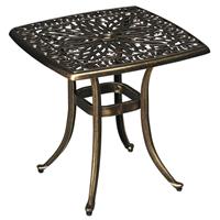 Outsunny 54 x 54cm Aluminium Outdoor Garden Side Table w/ Umbrella Hole, Bronze