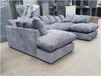 U SHAPE SOFA SALE , Brand New grey jumbo cord Corner Sofa ,quality sale