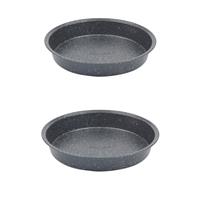 Salter Round Cake Tin Set Non-Stick Carbon Steel Baking Pan 24 cm Megastone
