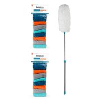 Beldray Telescopic Handle Fluffy Duster & 16 Cloths, Chemical Free Cleaning