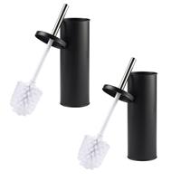 Beldray Toilet Brush and Holder Set 2 Pack Bathroom Bowl Cleaner Black