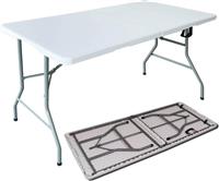 Folding Plastic Table 5ft Heavy Duty Camping Picnic Portable Banquet BBQ Tables