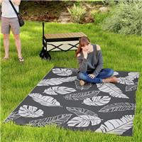 Outsunny Reversible Waterproof Outdoor Rug W/ Carry Bag, 182 x 274cm, Grey