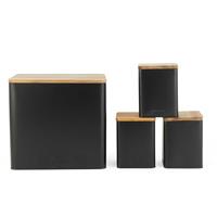 Salter Countertop Set Bread Bin with Storage Canisters Cofee/Tea/Sugar 4 Piece