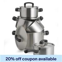 BK 5-Piece Pan Set Stainless Steel PFAS-Free Oven/Induction Safe Pots