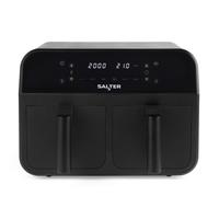 Salter Dual Air Fryer 7.4L Non-Stick Double Drawer LED Display Family Size
