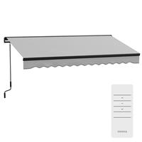 Outsunny 3.5 x 2.5m Electric Retractable Awning, Aluminium Frame, Light Grey