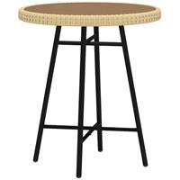 Outsunny PE Rattan Side Table for Indoor, Outdoor, Balcony, Patio, Natural