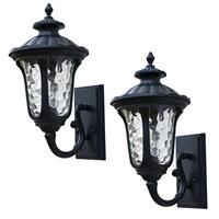 44cm Deluxe Traditional Black Aluminium Ornate Victorian IP44 Lantern - 2 Pack